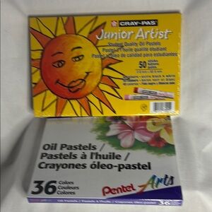 Cray-Pas Junior Artist Oil Pastels 50-Color Set & Pentel Arts 36-Color Set